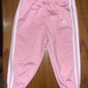 adidas Pink Joggers with White Side Stripes